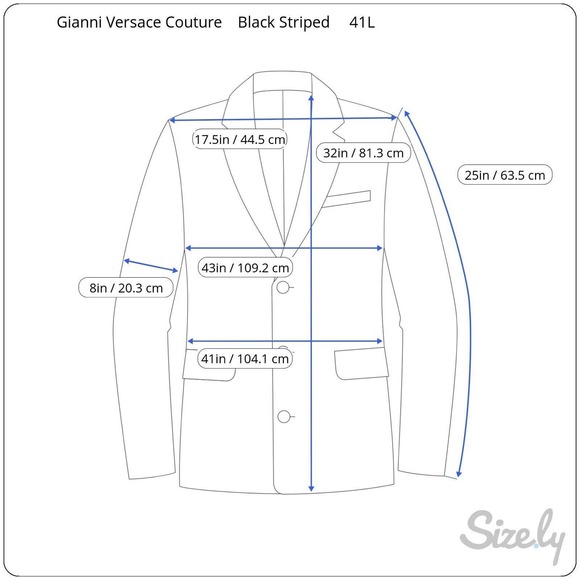 41L Gianni Versace Couture Black Striped Blazer Suit Jacket - Picture 13 of 13